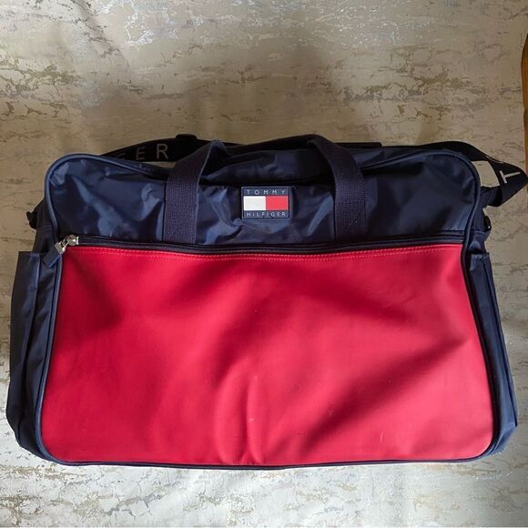 Tommy Hilfiger Duffle bag Color block logo Y2K 90s - Picture 2 of 15